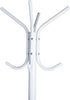Mind Reader Standing Metal Coat Rack Hat Hanger 8 Hook, White