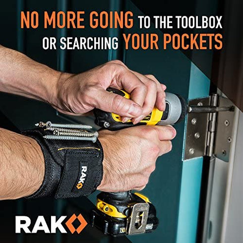 RAK Magnetic Wristband for Holding Screws - Christmas Gifts for Men Who have Everything - Wrist Magnet Tool or Screw Holder for Handyman, Tech Geek, Mechanic, Electrician, Robotics