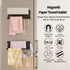 Magnetic Paper Towel Holder for Refrigerator with 6 Hooks, Kitchen Towel Rack with Strong Magnet, Magnetic Shelf Multi Function Made of Iron,Used for Kitchen, Drill Free (Black, with 6 Hooks)