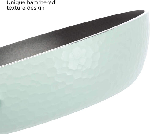 Ecolution Impressions Hammered Non-Stick Frying Pan, Dishwasher Safe, Riveted Stainless Steel Handle, 8 Inch, Sage