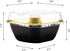 Cupcake Cups with Lids, EUSOAR 8oz 50pcs Disposable Desserts Flan, 3.5x2.7x1.6" Baking Cups with Lids, Aluminum Foil Desserts Cupcake Flan, Catering Gathering Shower Favor-Black Gold