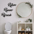 Hotop 3 Pieces Farmhouse Bathroom Metal Wall Signs Bathroom Metal Letter Sign Decor Relax Renew Refresh Metal Sign Bathroom Metal Wall Art Decor Black Metal Bathroom Wall Decor for Home Decoration