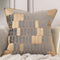 Aeckself 20 x 20 Inch Grey Beige Leather Geometric Plaid Embroidery Velvet Cushion Case Luxury Modern Square Throw Pillow Cover Decorative Pillow for Couch Living Room Bedroom Car 50 x 50cm