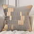 Aeckself 20 x 20 Inch Grey Beige Leather Geometric Plaid Embroidery Velvet Cushion Case Luxury Modern Square Throw Pillow Cover Decorative Pillow for Couch Living Room Bedroom Car 50 x 50cm