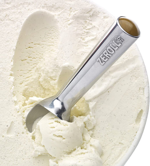 Zeroll 1020 Original Ice Cream Unique Liquid Filled Heat Conductive Handle Simple One Piece Aluminum Design Easy Release 40 Scoops per, 2-Ounce, Silver