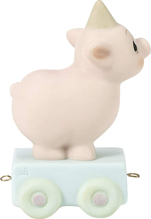 Precious Moments, Heaven Bless Your Special Day, Birthday Train Age 3, Bisque Porcelain Figurine, 142023,Multicolor