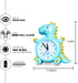 Kids Alarm Clocks, Analog Dinosaur Wall Clock for Kids Room Decor, Desk Clock Non Ticking Dinosaurs Decals for Bedroom Decoration,Blue
