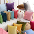 RBSC Home Pack of 2 Velvet Pillow Covers Decorative Square Pillowcase Soft Solid Cushion Case with Hidden Zipper for Sofa Bedroom 18 X 18 Inch