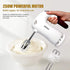 OCTAVO Hand Mixers Electric, Handheld Electric Mixer With Easy Eject Button, 2 Wired Beaters + 2 Dough Hooks And Storage base with Ultra Power 250W - 5 Speed - 120V (white)