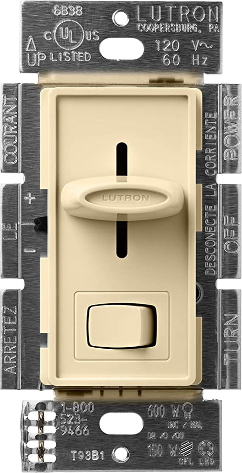Lutron Skylark LED+ Dimmer Switch for Dimmable LED, Halogen and Incandescent Bulbs | Single-Pole or 3-Way | SCL-153P-IV | Ivory