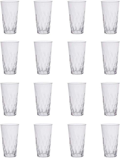Palmetto 20-ounce Clear Plastic Tumblers | set of 16
