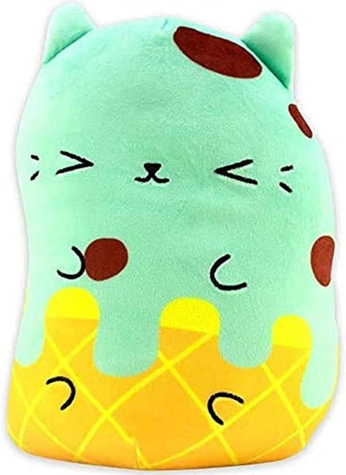 Cats vs Pickles - Jumbo - Mint Chippie - 8.6" Super Soft and Squishy Stuffed Bean-Filled Plushies - Great for Boys and Girls Age 5-7. Collect These as Desk Pets, Fidget Toys, or Sensory Toys.