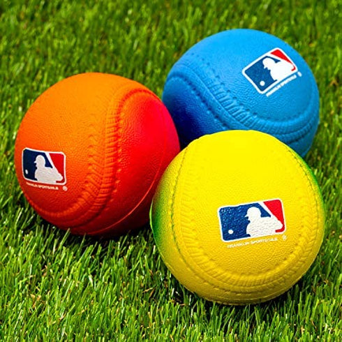 Franklin Sports Foam Baseballs - Soft Foam Practice Baseballs for Kids - Perfect for Hitting and Indoor or Outdoor Play - 3 Pack - Official MLB Licensed Product