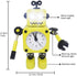 Diskary Robot Wake-up Alarm Clock Without Ticking Sound (White)