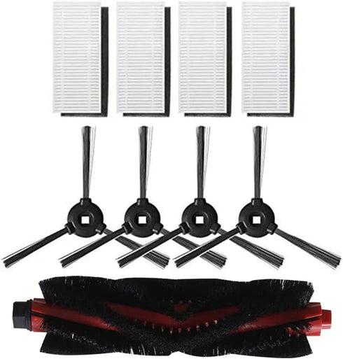 Chuancheng Replacement Parts for Lefant M520 M501-B M501-A M571 T700 T800 K7 Robot Vacuum Cleaner, 1 Roller Brush, 4 Side Brush, 4 HEPA Filter