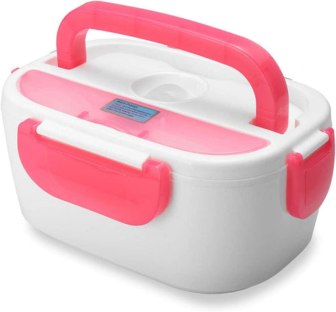 INVODA Electric Lunch Box Food Warmer Portable Lunch Heater 110V with Removable Container and Spoon Food Grade Material (Pink)
