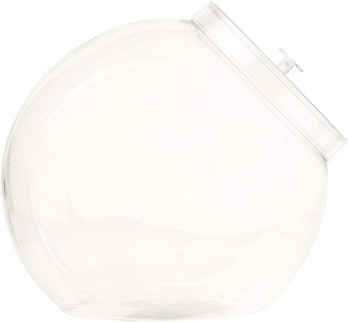 Amscan 410017 Clear Slanted Plastic Jar with lid | 80 Oz | 1 Pc