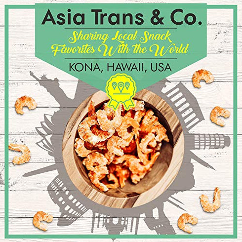 Asia Trans Dried Louisiana Large Shrimp | Hawaiian Favorite | Fresh-Caught & Dehydrated for Snacks, Asian Seafood Salad, Pad Thai, or Soup
