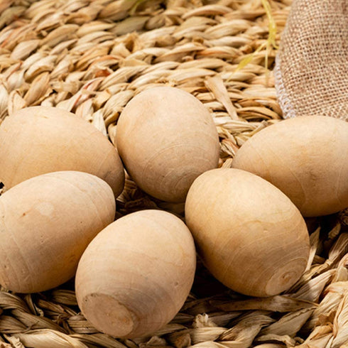 Kisangel 20pcs Unfinished Wood Eggs Smooth Flat Bottom Wooden Easter Craft Eggs for Easter Display Smooth Ready to Paint and Decorate S