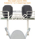 TJ.MOREE Ironing Board Hanger Wall Mount - Laundry Room Decor Iron and Ironing Board Holder, Metal Wall Mount with Large Storage Blue Wooden Base Basket and Removable Hooks