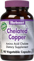 Bluebonnet Nutrition Albion Chelated Copper, 3 mg of Copper, For Nervous System & Immune Health*, Soy-Free, Gluten-Free, Non-GMO, Kosher Certified, Dairy-Free, Vegan, 90 Vegetable Capsule, 90 Servings