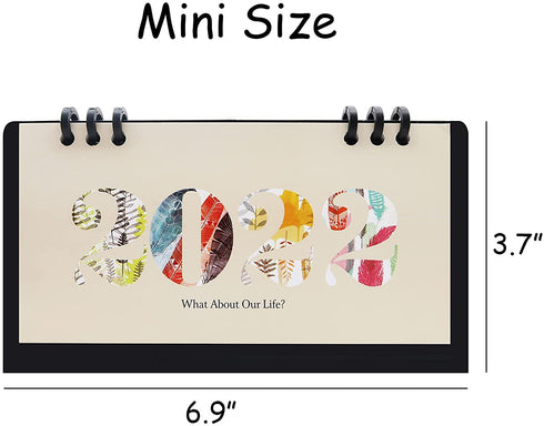 2022 Mini Desk Calendar Flip Monthly Memo Notes Calendar 6.9" x 3.7" - Life