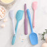 Wanbasion Multicolour Dark 5 Piece Silicone Spatula Set Heat Resistant, Kitchen Silicone Spatula Utensil Set, Rubber Spatulas for Nonstick Cookware for Cooking Baking Mixing
