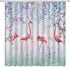 Xnichohe Pink Flamingo Shower Curtain Tropical Jungle Animal Purple Flower Vine Leaves Fairytale Magic Fog Forest Polyester Cloth Fabric Bathroom Curtains Decor Set with Hooks,70 x70 Inches