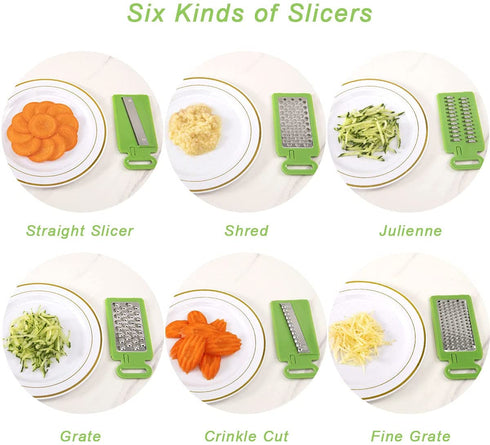 Supernal Mandoline Slicer?6 in 1 Vegetable Mandoline Slicer? Cheese/Vegetable Slicer?Vegetable Chopper, Potato Onion Chopper?Potato Chip Slicer?Kitchen Cutter Chopper for Vegetables Time Saver