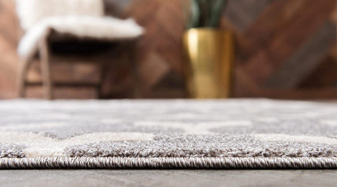 Unique Loom Trellis Collection Modern Morroccan Inspired with Lattice Design Area Rug, 2 ft 2 in x 3 ft, Gray/Beige
