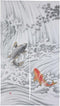 Made in Japan Noren Curtain Tapestry Carp Swimming Up a Waterfall