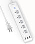 1625W 2 Prong Power Strip, WRXDMC 2 Prong to 3 Prong Outlet Adapter, 5ft Extension Cord with Polarized Plug, 1680J Surge Protector, 5 AC Outlets & 3 USB, Wall Mountable, Ideal for Non-Grounded Outlets
