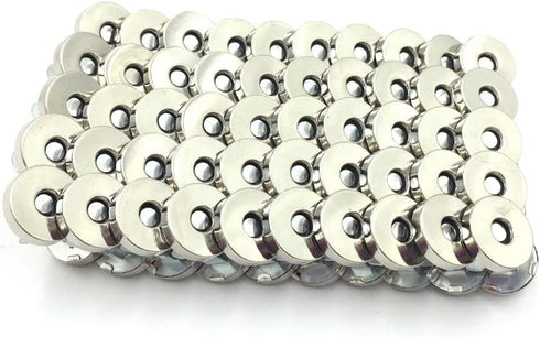 100 Sets Silver Tone Magnetic Purse Snap Clasps Button/Great for Closure Purse Handbag Clothes Sewing Craft No Tools Required 14mm