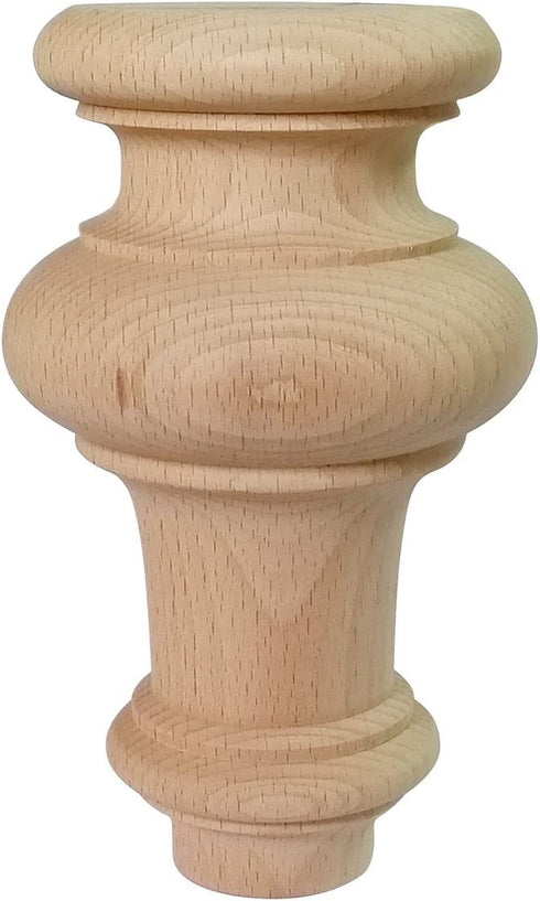 Btibpse 6" Wood Furniture Legs Unfinished Sofa Bun Feet for Cabinet, Chair, Loveseat, Ottoman, Dresser Foot Replacement Set of 4