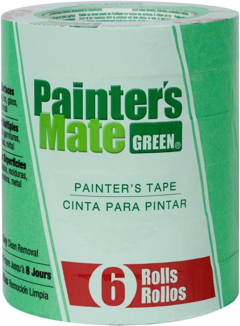 Painter's Mate 668840 Green 8-Day Painting Tape, 0.94-Inch by 60-Yard, 6-Pack of Rolls