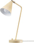 Globe Electric 52969 Emily 18" Desk Lamp, Matte Yellow, Brass Accents, White Inner Shade, Rotary Switch on Base