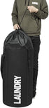 Chrislley 106L Collapsible Laundry Bag Backpack Laundry Liner Extra Large Laundry Basket Foldable Laundry Hamper Dirty Clothes Hamper for Laundry?Black?