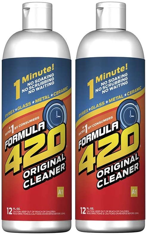 Formula 420 Cleaner - Pyrex, Glass, Metal and Ceramic - 12 Oz. Bottles. 2 Pack
