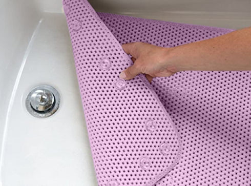 Deluxe Bathtub Mat Non Slip, Soft Foam Bath Mats for Bathroom Tub , Bathtub Mat with Drain Holes, Suction Cups- 36? X 17? - Lavender