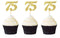 24 PCS Number 75 Cupcake Toppers Gold Glitter 75th Birthday Cupcake Picks Birthday Anniversary Party Decorations Supplies