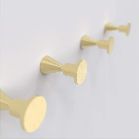 Gold Hooks for Wall Set of 2 Decorative Wall Hooks Brass Metal Modern Entryway Hooks Bathroom Towel Hooks - Hanging Simple Wall Mounted Coat Hook