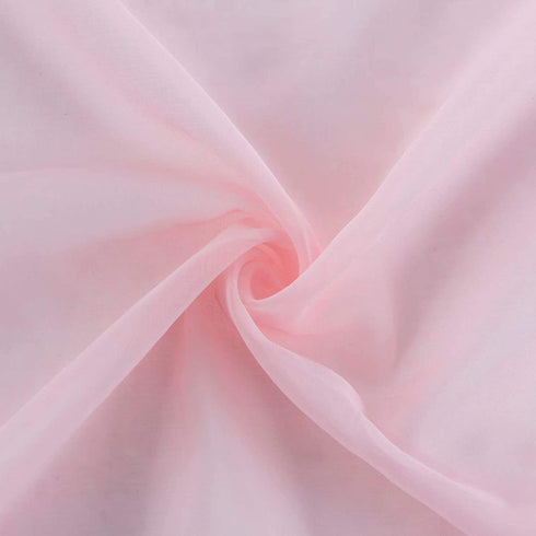MISS SELECTEX Linen Look Pom Pom Tasseled Sheer Curtains - Rod Pocket Voile Semi-Sheer Curtains for Living and Bedroom, Set of 2 Curtain Panels (42 x 95 inch, Baby Pink)