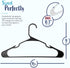 Black Standard Plastic Hangers, Notched, Set of 20 Durable and Slim, Notched, Made in The USA (Black, 20 Pack), Closet Organizer, Pants Hangers