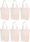Lily Queen Natural Canvas Tote Bags DIY for Crafting and Decorating Reusable Grocery Washable Bag Shopping Bag (Natural - 6 Pack)