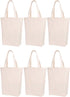Lily Queen Natural Canvas Tote Bags DIY for Crafting and Decorating Reusable Grocery Washable Bag Shopping Bag (Natural - 6 Pack)