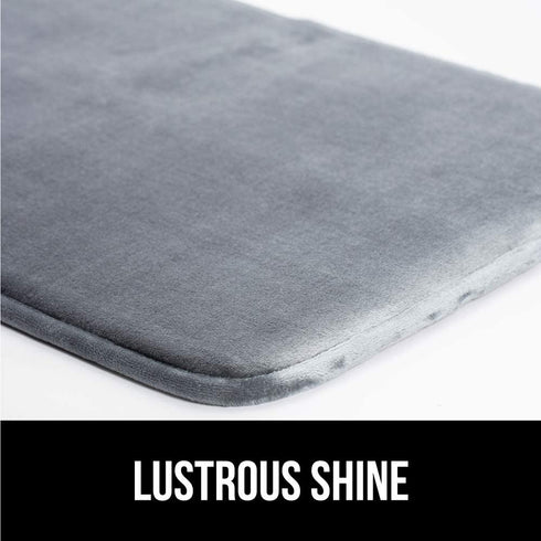 Gorilla Grip Thick Memory Foam Bathroom Rug for Toilet Base, Soft Absorbent Velvet Topside Floor Mats, Square Shape Contour Mat, Machine Wash, Cushioned Luxury Rugs for Bath Room, 22.5x19.5, Graphite