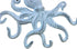 Rustic Dark Blue Whitewashed Cast Iron Octopus Hook 11 Inch - Decorative Hook - Sealife Metal Wall Hook
