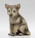 US 4.5 Inch Wolf Cub Sitting Decorative Statue Figurine, Gray and Cream