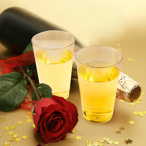 12 OZ Clear Plastic Cups , 100 Pack Heavy-duty Party Glasses, Disposable Plastic Cups for Wedding, Halloween,Thanksgiving Day, Christmas Party Cocktails Tumblers