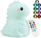 Dinosaur Kids Night Lights -USB Rechargeable Animal Silicone Lamps with Touch Sensor and Remote Control -Portable Color Changing Glow Soft Cute Baby Infant Toddler Gift - (Green)